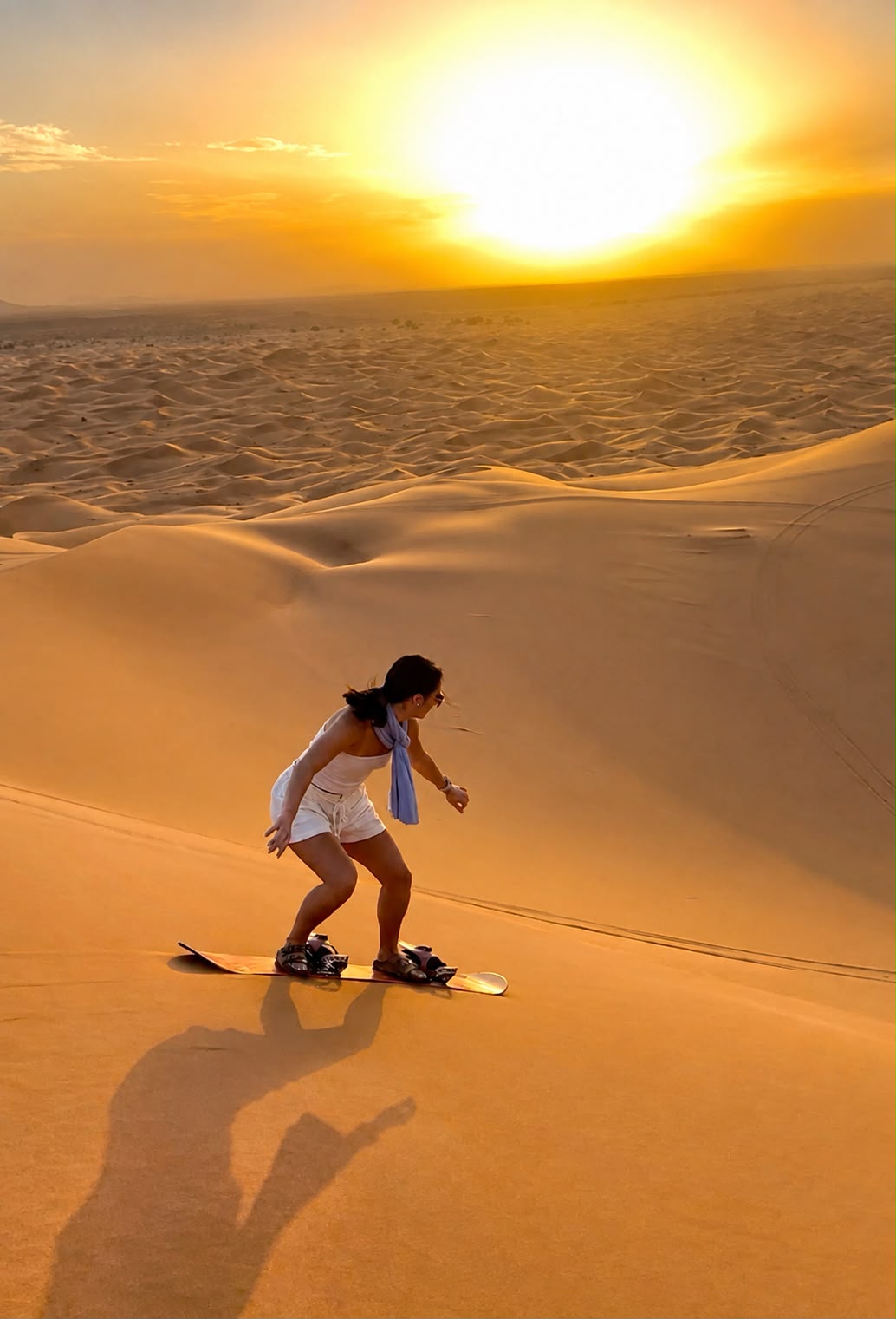 Sandboarding sulle dune di Merzouga