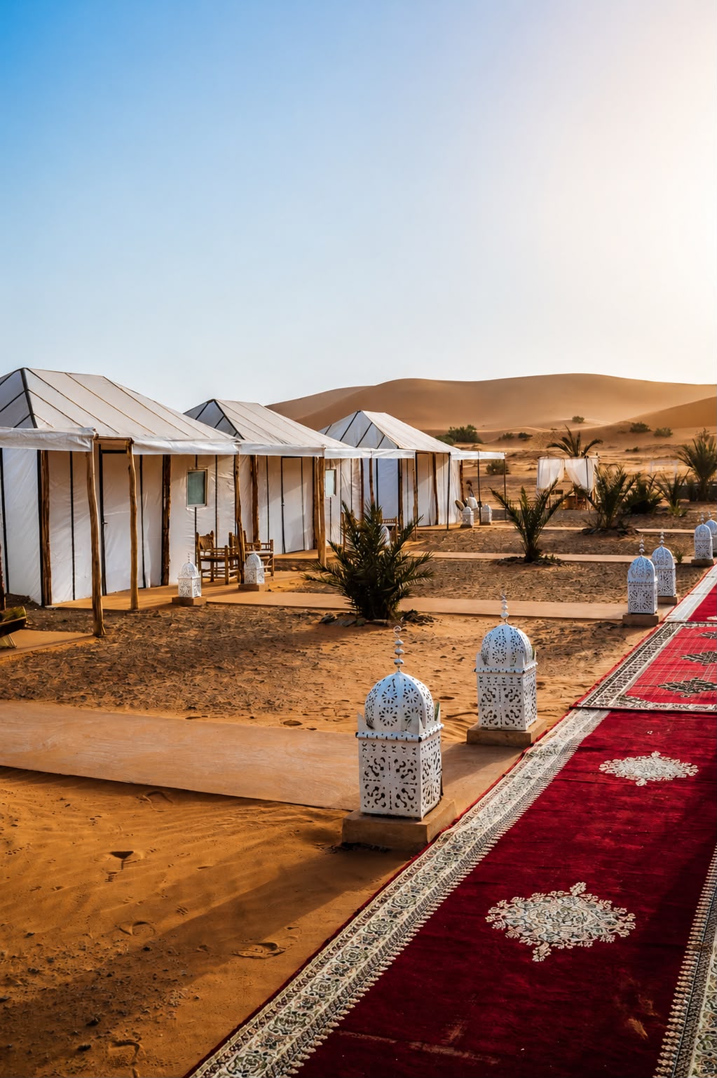 Campo nel deserto durante il tour di 3 giorni da Fes a Marrakech