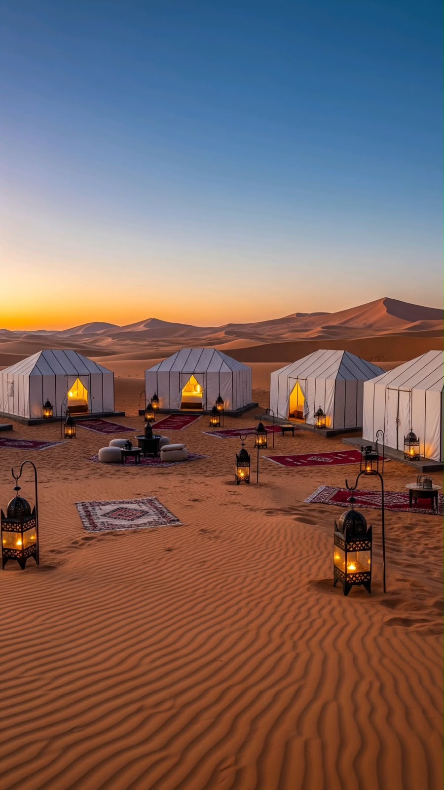 Tende private in un campo nel deserto di Merzouga